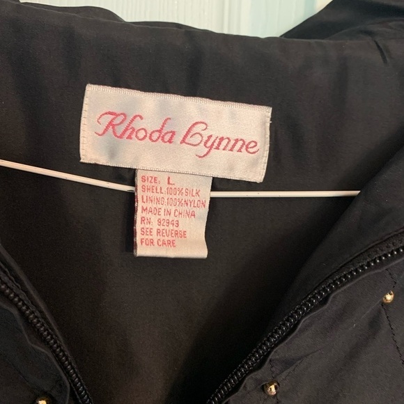 Vintage Rhoda Lynne Windbreaker Jacket 100% Silk Studded - Picture 3 of 6